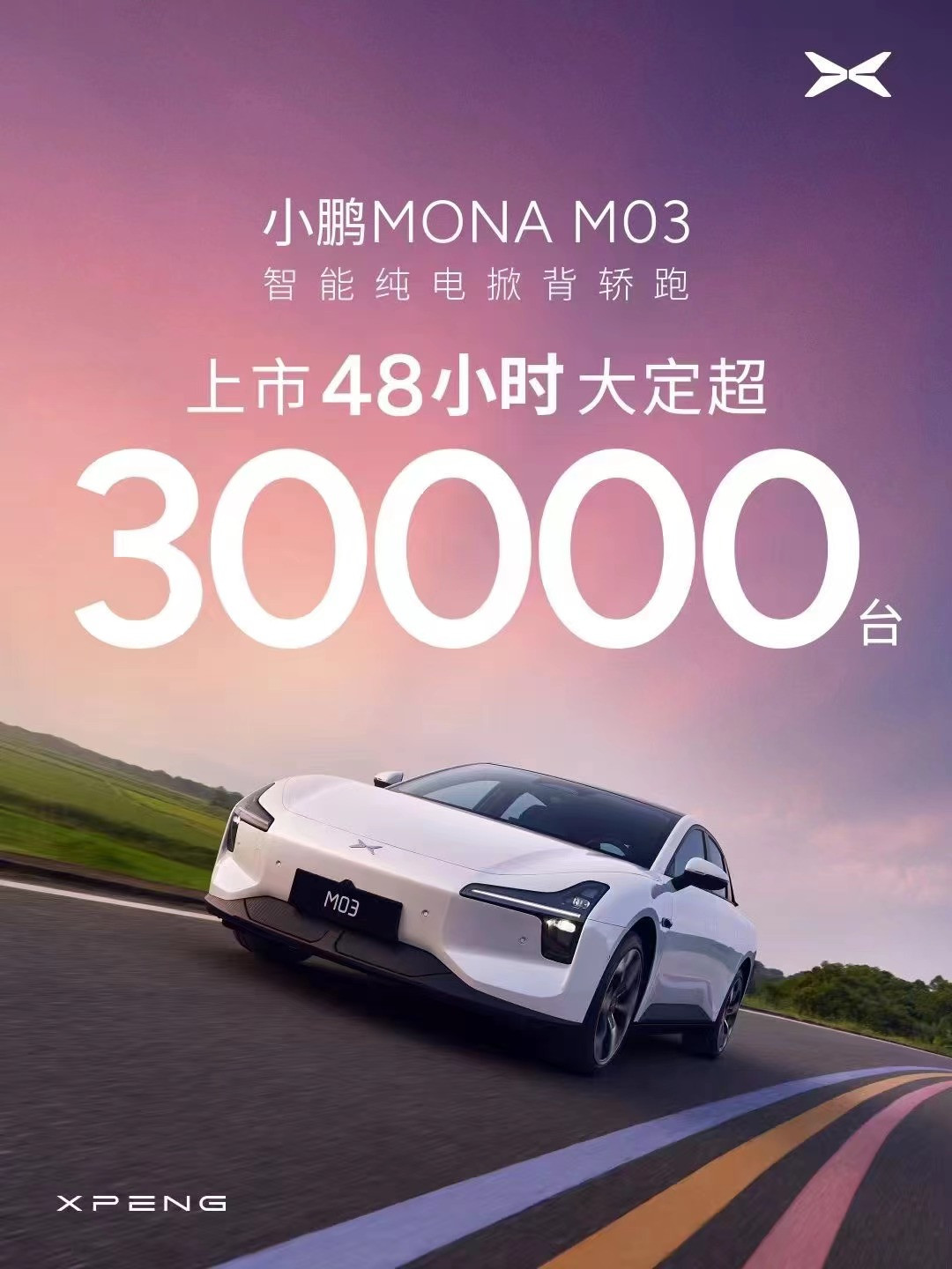 小鹏MONA MO3上市48小时大定超3万台