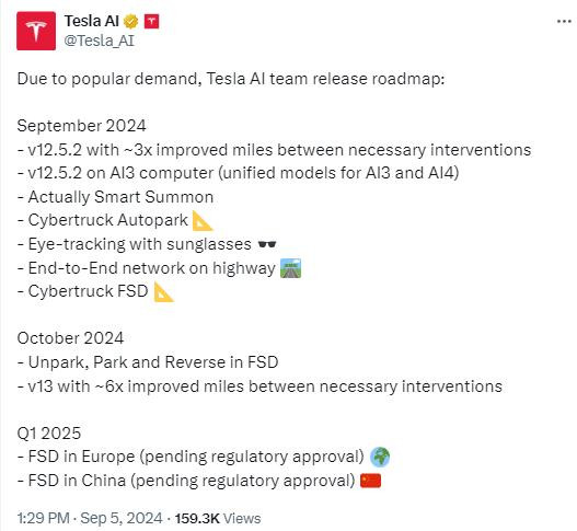 EV晨报 | 蔚来 2024 年第二季度营收和交付量双创新高，营收 174.5 亿元同比暴涨 98.9%；特斯拉：预计明年Q1在中国和欧洲上线FSD全自动驾驶，仍待监管批准